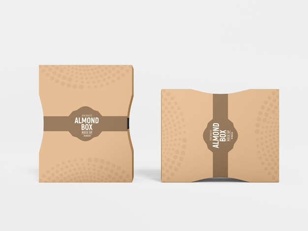 Paper almond box packaging mockup