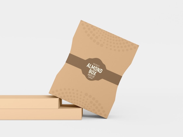 Paper Almond Box Packaging Mockup