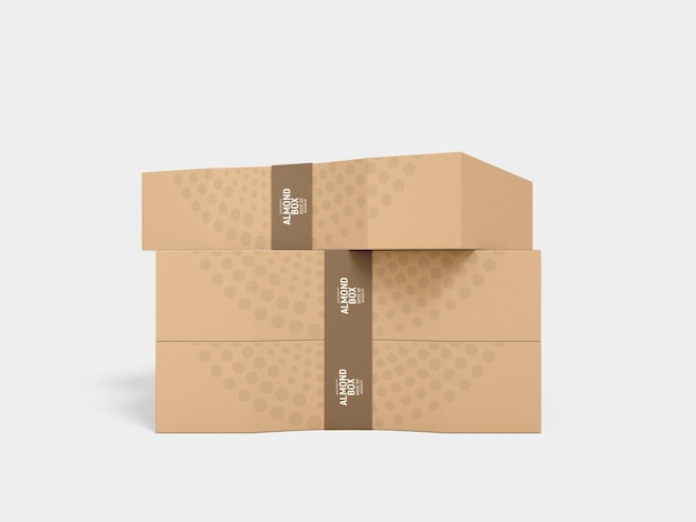 Paper Almond Box Packaging Mockup