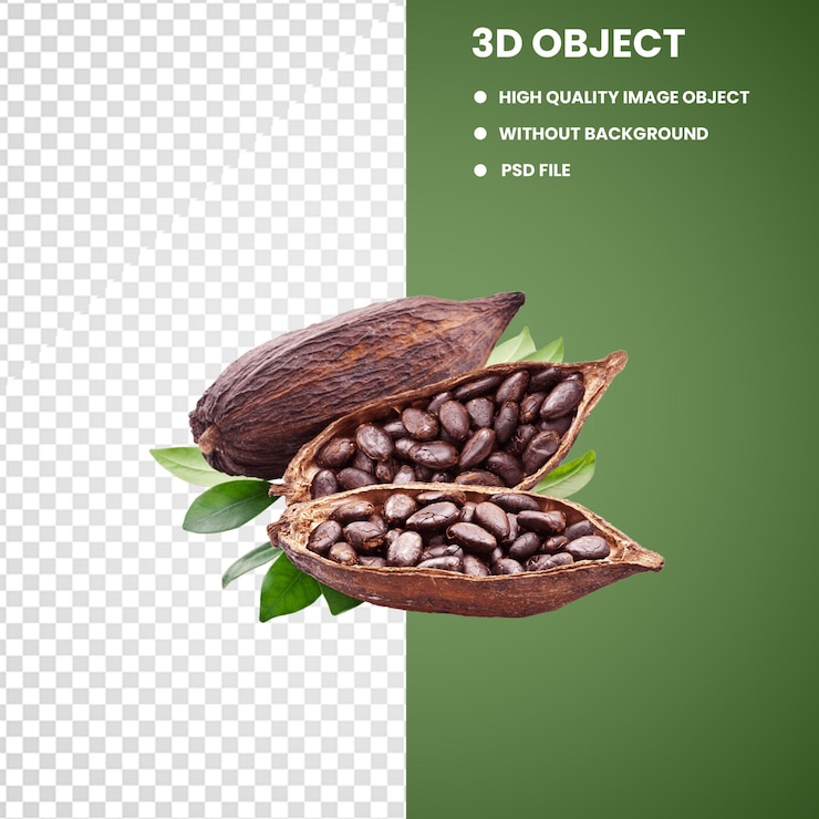 PSD paper bag cocoa bean chocolate