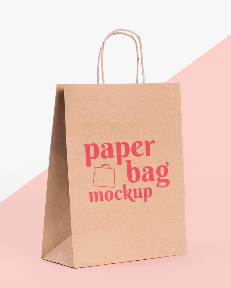 PSD paper bag concept with mock-up