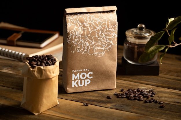 PSD paper bag mock-up design for groceries