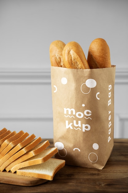 PSD paper bag mock-up design for groceries