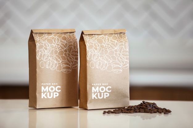 Paper bag mock-up design for groceries