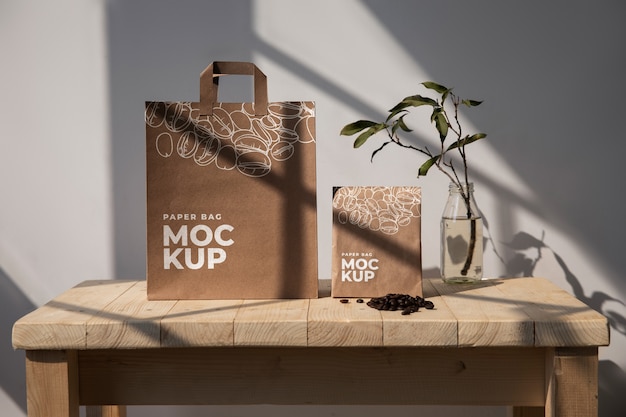 PSD paper bag mock-up design for groceries