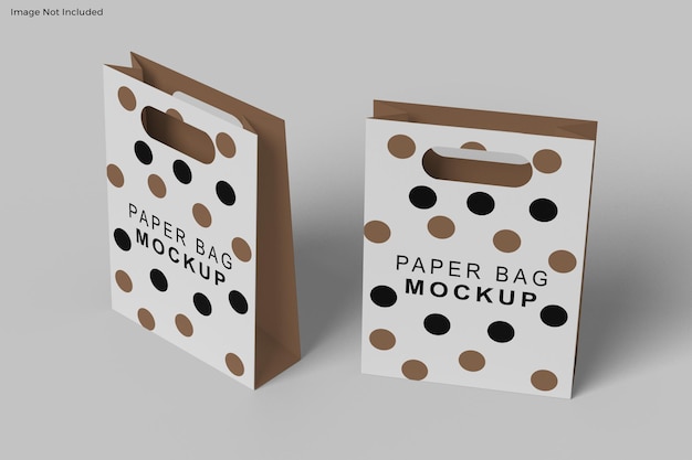 Paper bag mockup design isolated