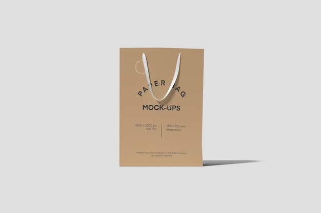 PSD paper bag mockup front view