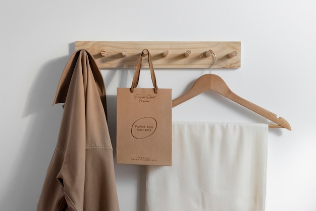 PSD paper bag mockup on hanger