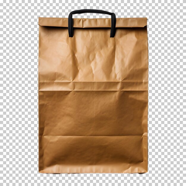 Paper bag mockup isolated on transparent background