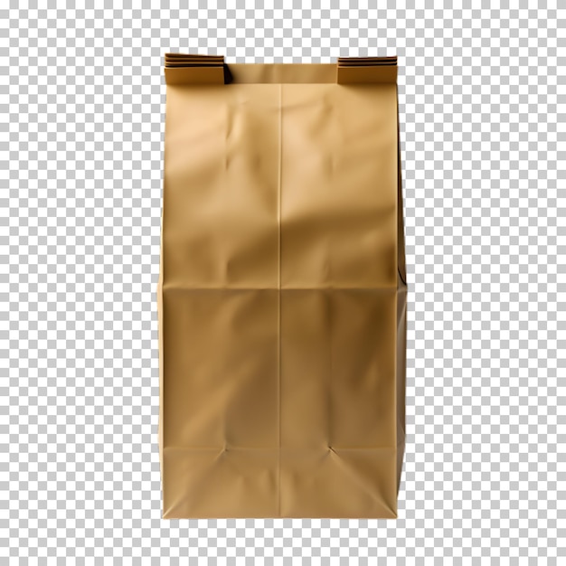PSD modello di sacchetto di carta isolato su uno sfondo trasparente.