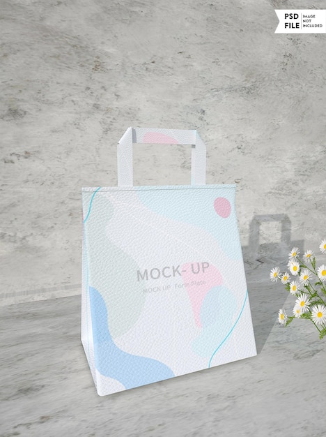 Mockup di sacchetto di carta con logo color argento