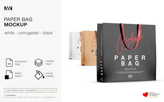 PSD paper bag mockup