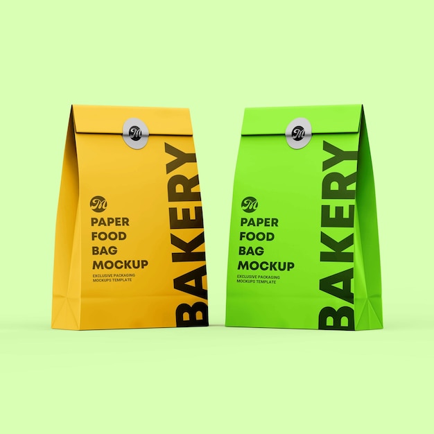 PSD paper bag packaging branding mockup