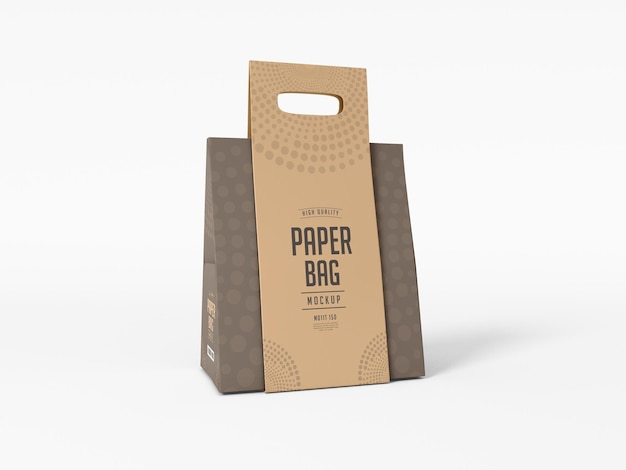 Paper bag packaging mockup