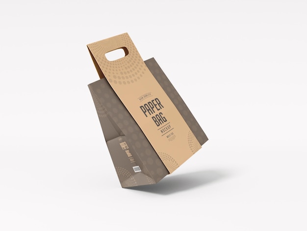 Paper bag packaging mockup