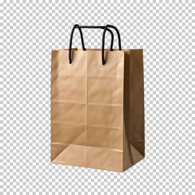 PSD paper bag png isolated on transparent background