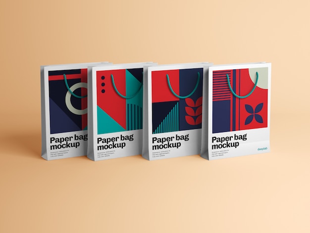 PSD paper bag with editable design mockup psd