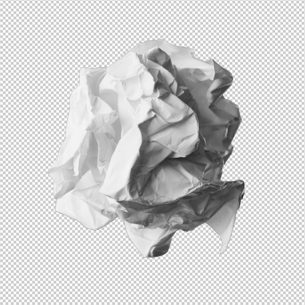 PSD paper ball over white background