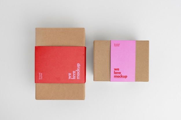 Paper belts boxes mockup design