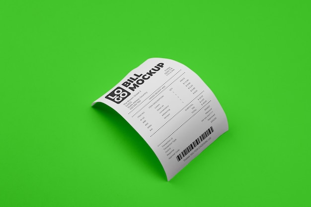 PSD paper bill ticket mock-up design