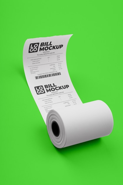 Paper bill ticket mock-up design