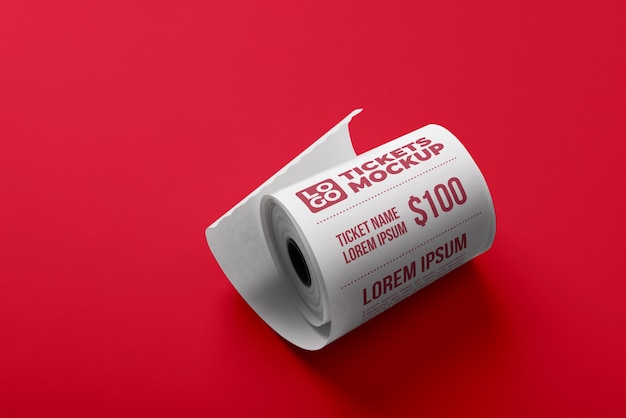 Paper bill ticket mock-up design