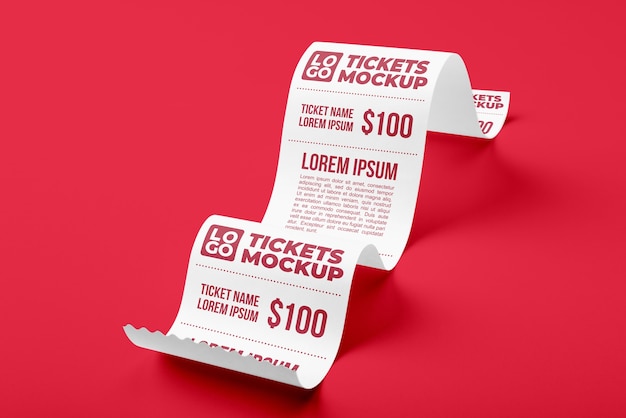 PSD paper bill ticket mock-up design