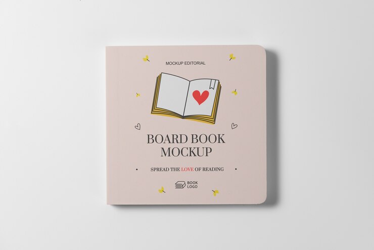 PSD paper board book for children with illustrations