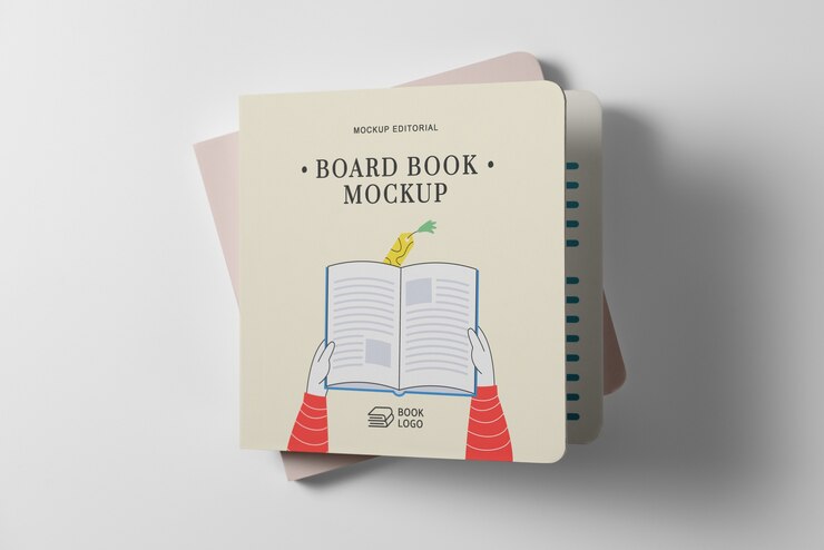 PSD paper board book for children with illustrations