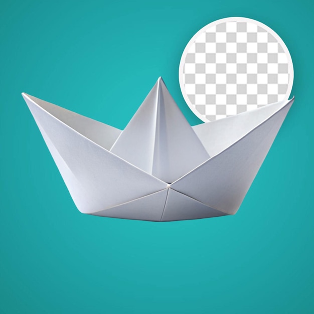 PSD paper boat isolated on transparent background