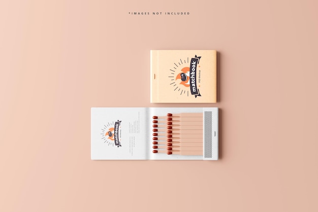 Paper book of matches mockup