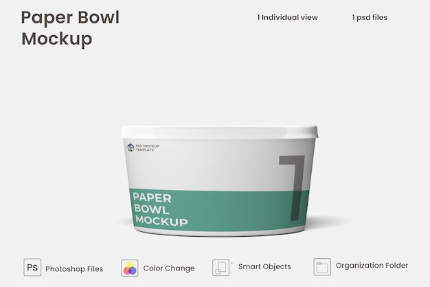 Paper bowl mockup Premium Psd