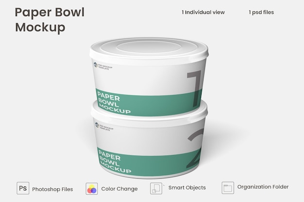 Paper bowl mockup premium psd