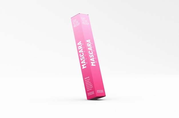 Paper box for mascara tube packaging template for product design mockup On clean background