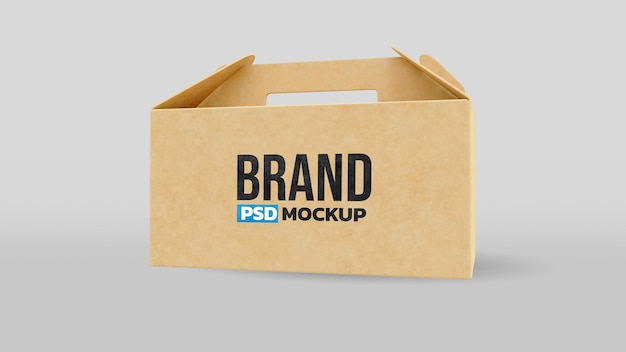 PSD rendering 3d di mockup di scatola di carta realistico