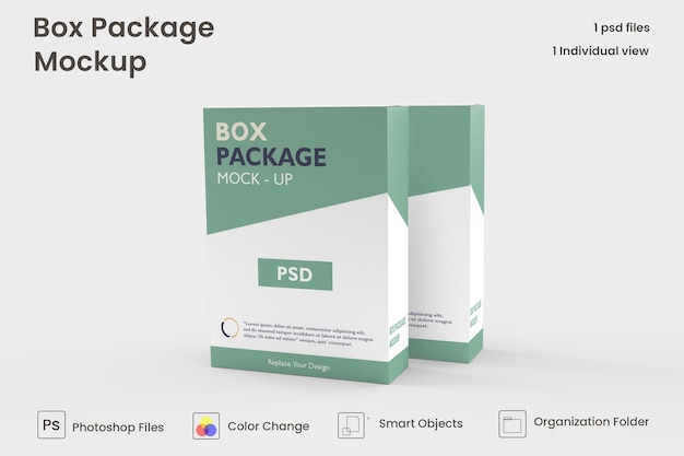 Mockup di imballaggio in scatola di carta psd premium