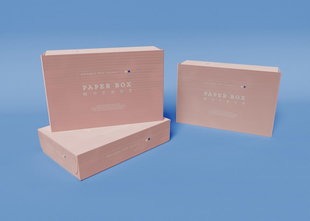 Paper box packaging mockup