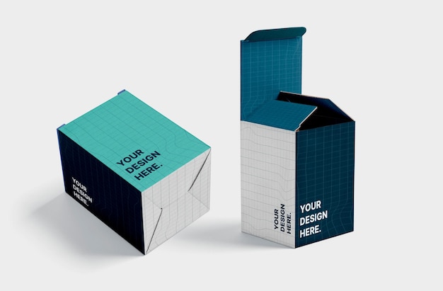 Paper box packaging mockup