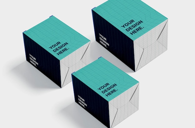 Paper box packaging mockup