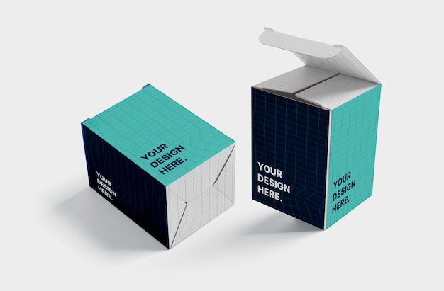 Paper box packaging mockup