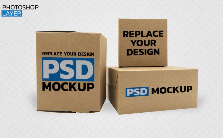 PSD paper box photo mockup design