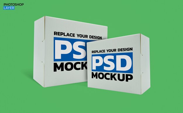 PSD 紙箱の写真のモックアップデザイン