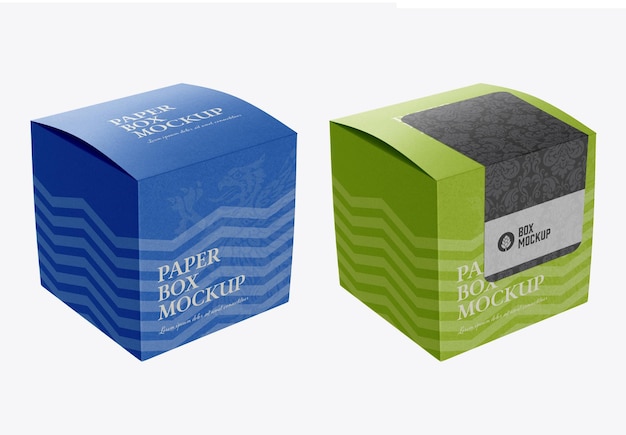 PSD paper box with sleeve mockup