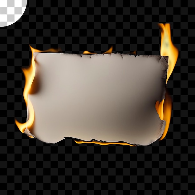 Paper burned in the corner transparent background