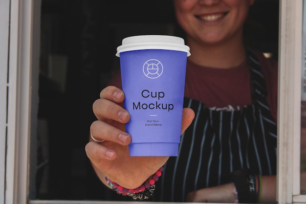 Paper cafe cup mockup