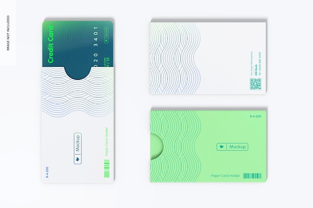 PSD paper card holders mockup, top view