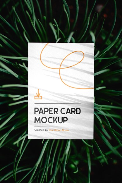 PSD 잔디 모형 의 종이 카드