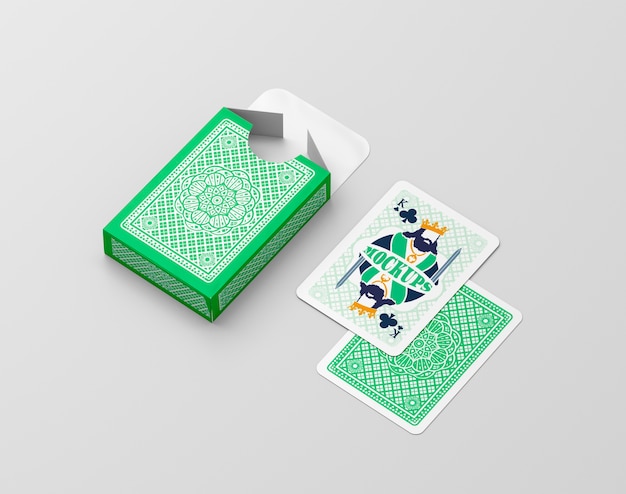 Mock-up di gioco di carte di carta