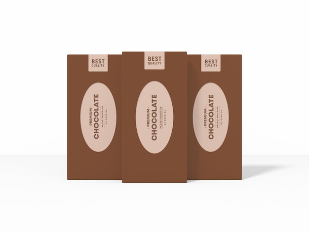 Mockup di imballaggio in scatola di cioccolatini di carta