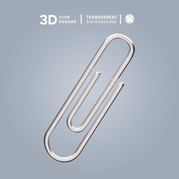 PSD paper clip 3d illustration rendering